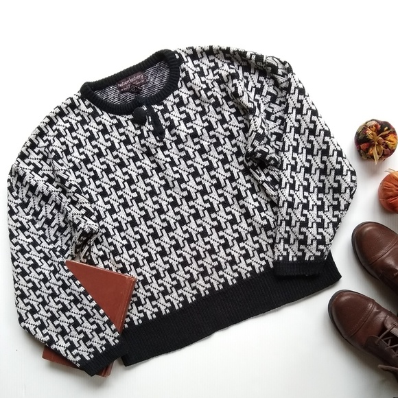 Vintage Sweaters - Haberdashery • vintage B&W oversized sweater